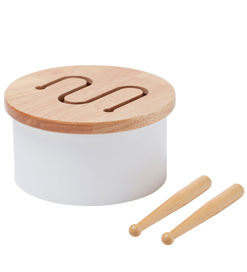 Kids Concept Tromme Mini Hvit/Natur