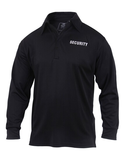 Rothco svettetransporterende Security Polo Shirt langermet Svart Rothco svettetransporterende Security Polo Shirt langermet Svart