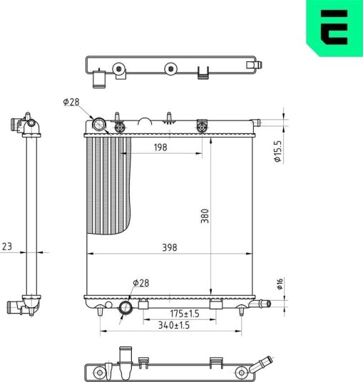 Radiator, motorkjøling ERA 673611