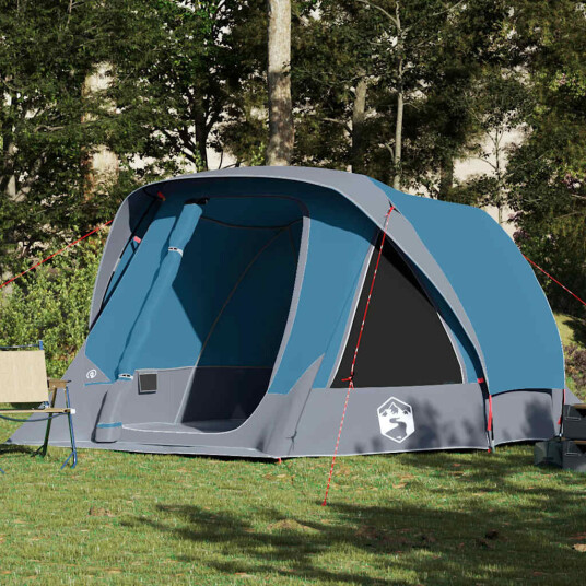 Campingtelt 6 personer blå vanntett