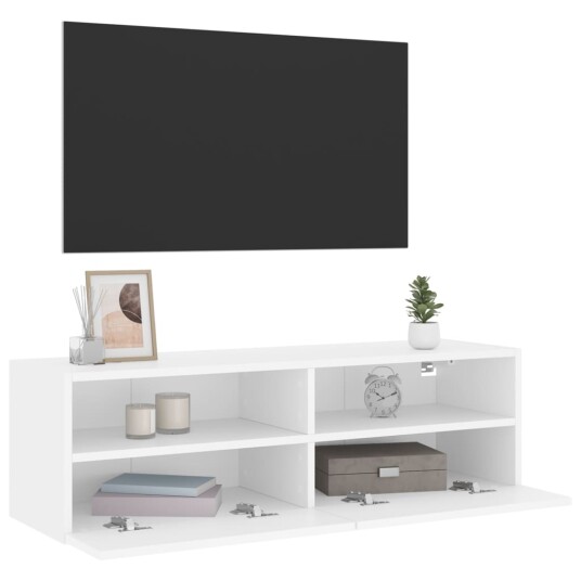 vidaXL Vegghengt TV-benk hvit 100x30x30 cm konstruert tre 8721012254664