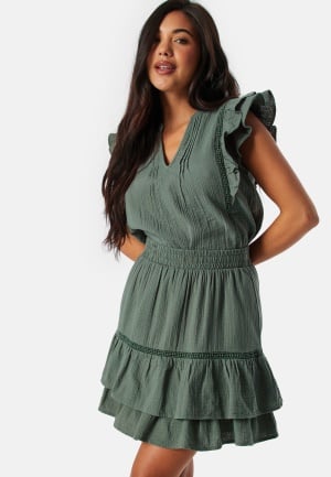 VILA Vitovan S/S flounce top Dark Green 38
