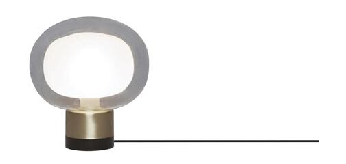 TOOY Nabila 552.36 Bordlampe Matt Sort/ Børstet Messing med Klar Glass