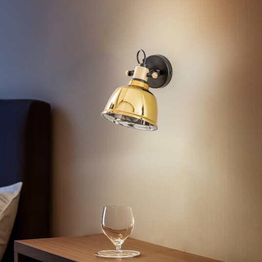 Euluna Amalfi vegglampe med metallisert glass, gull