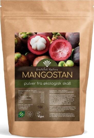 Grateful Nature Mangostan Pulver fra Frysetørket skall Økologisk 250g Grateful Nature Mangostan Pulver fra Frysetørket skall Økologisk 250g