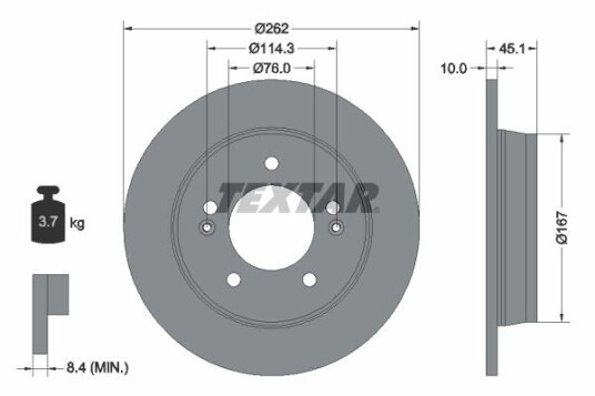 Bremseskive TEXTAR 92240003