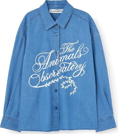 THE ANIMALS OBSERVATORY Wolf Denim Kid Shirt Dusty Blue Blue 8 Y