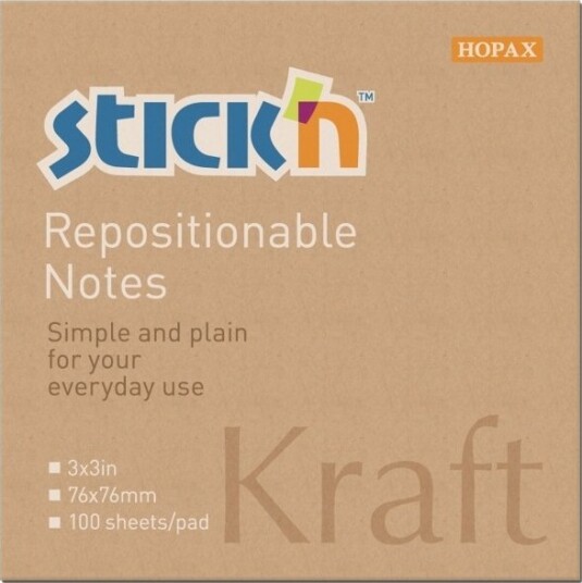 Notes Bnt Stick´N Kraft Pad Brun 76 X76mm 12 Stk.