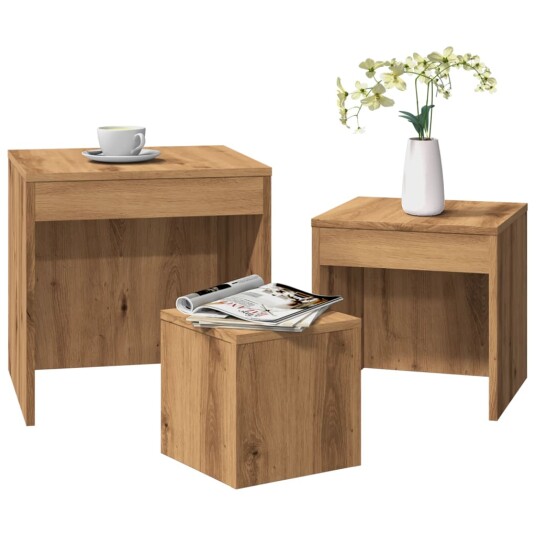 Stablebord 3 stk artisan eik konstruert tre 8721158440402