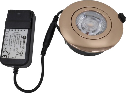 Nordtronic Low Profile Flexible downlight driver Ø8,3 cm kobber 4000K