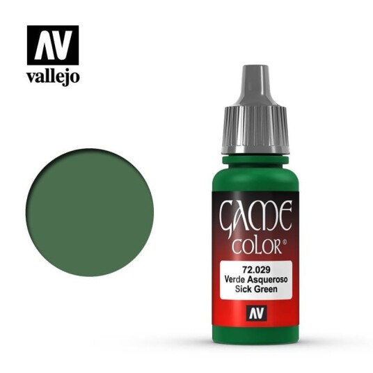 Vallejo 72.029 Sick Green 17 ml Acrylmaling for Modellbygging
