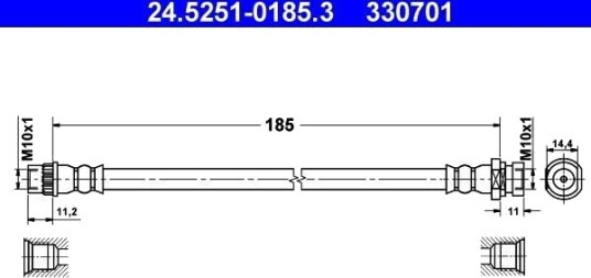 ATE 24.5251 0185.3 Bremseslange