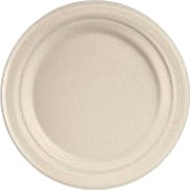 Tallerken Rund Ø17cm Bagasse Ff Natur Brun,8 Ps X 50 Stk/Krt