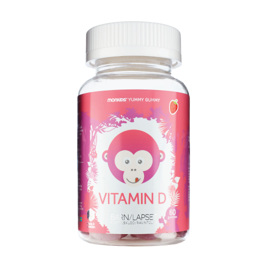 Monkids D vitamin Barn Jordbær 60 stk. Monkids D vitamin Barn Jordbær 60 stk.