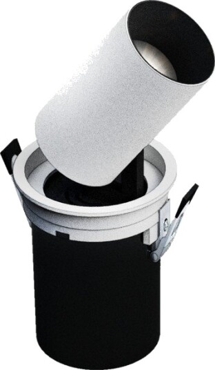 Ind Ude Modell S Nedsenket Downlight Justerbar Forlengelse og Retning uten Lyskilde 6W 36° 72x100 mm Hvit