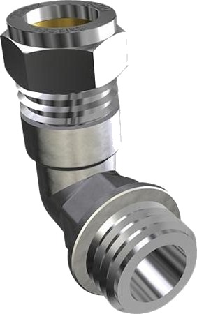 Ibp Conex Vinkel 1/2 15 Mm Kompres Med Nippel Forkromet