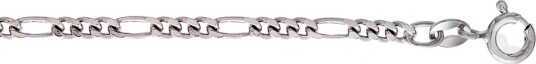 Pan Jewelry Figaro kjede i rhodinert 925 sølv 2,8 mm 60 cm