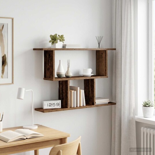 vidaXL Vegghylle Gammelt tre 80 x 15 x 50,5 cm Konstruert tre