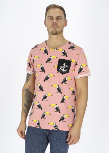 Blount & Pool Tropical Pocket Tee Coral Tucan S Strandklær