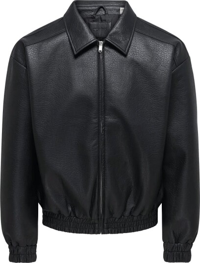 ONLY & SONS Onsrex Pu Jacket Otw Vd Black S
