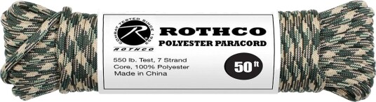 Rothco Polyester Nylon Paracord / Fallskjermsnor 15 meter Brun, Grønn Rothco Polyester Nylon Paracord / Fallskjermsnor 15 meter Brun, Grønn