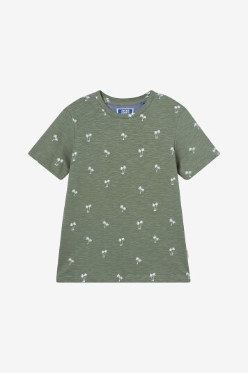 Jack & Jones Junior T skjorte jorPalm Aop Tee SS Crew Neck Grå