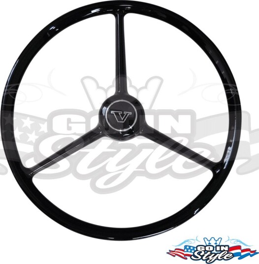 3 stavs bakelitt ratt 50cm - Reproduksjon (Farge: Svart, Merke: Scania griffin)