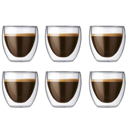 Bodum Pavina glass med doble vegg 6 stk 0,08 l