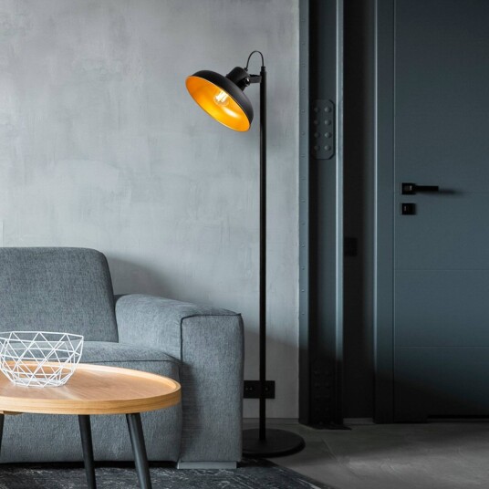 Opviq Gulvlampe Lik 4036 vippbar skjerm svart/gull