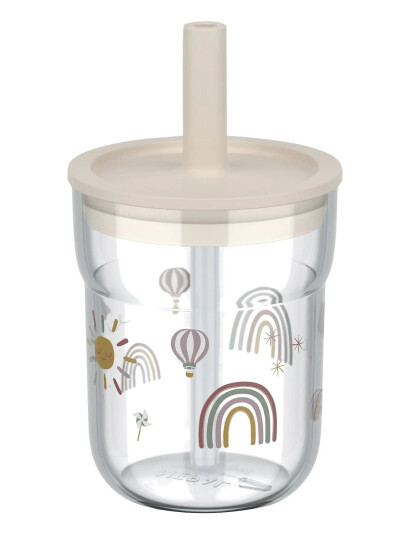 Mepal Børneglas Med Sugerør Mio Sunshine & Rainbow - Nude - 250 ML Mepal Børneglas Med Sugerør Mio Sunshine & Rainbow - Nude - 250 ML
