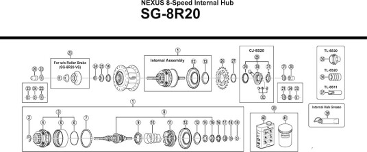 Shimano Nexus 8 koblingsenhet SG-8R20