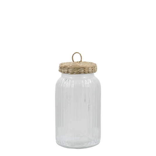 Chic Antique Oppbevaringsglass Flettelokk H20