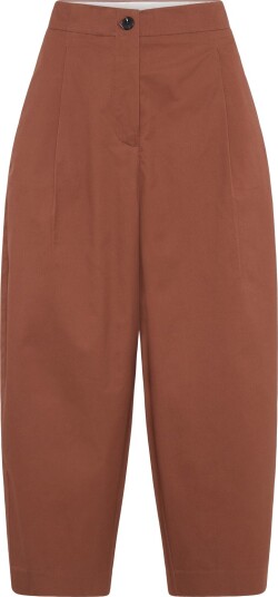 Selected Slfbarrel Carmen Hw Cropped Pant   Brown   36 x 32