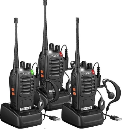 3-pakning Profesjonelle Walkie Talkies Kompatibel med Voksne 5KM/3 Miles Lang Rekkevidde Walkie Talkies