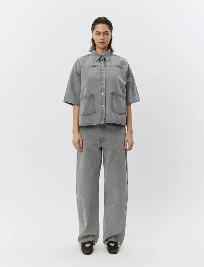 Sofie Schnoor Melissasw Denim Loose Fit Overshirt Grey 42