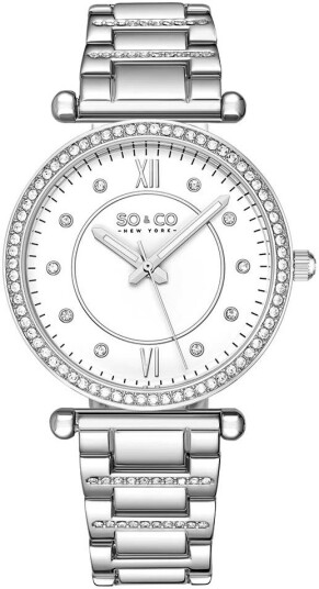So & Co New York Dameklokke 5516.1 Madison Hvit/Stål Ø36 mm