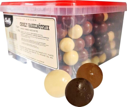 1,5 kg Chockly Hasselnøttmix Sjokoladekuler med hasselnøtter Chokly