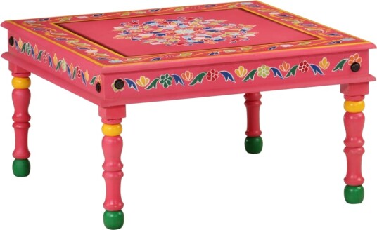 vidaXL Salongbord rosa håndmalt heltre mango