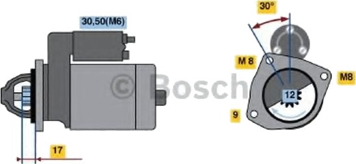 BOSCH 0 986 022 121 Starter BOSCH 0 986 022 121 Starter
