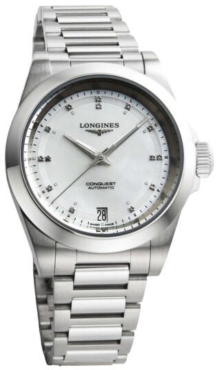Longines Dameklokke L3.430.4.87.6 Conquest Hvit/Stål Ø34 mm Longines Dameklokke L3.430.4.87.6 Conquest Hvit/Stål Ø34 mm