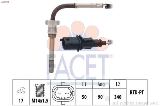 FACET 22.0042 Sensor, eksostemperatur