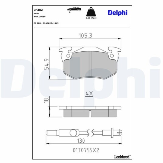 Bremseklosser DELPHI LP382