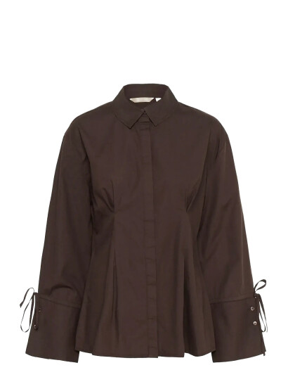 Culture Cuallison Olena Fitted Shirt Brown L Culture Cuallison Olena Fitted Shirt Brown L