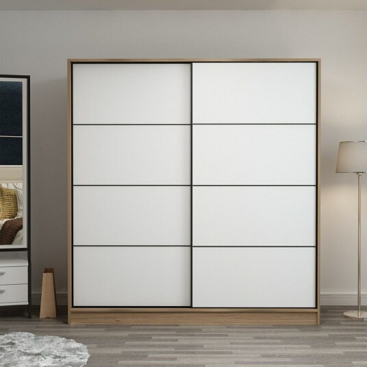 Fruitland Garderobe 180 cm - Hvit/eik