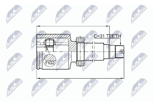 Nty Drivknute drivaksel NTY NPW FR 066