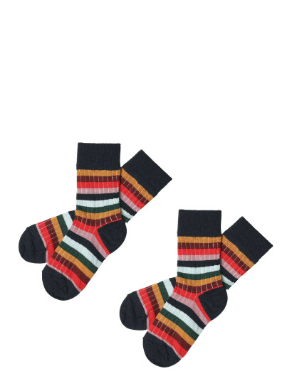 FUB 2-Pack Classic Stripe Socks - Navy - 19/21 FUB 2-Pack Classic Stripe Socks - Navy - 19/21