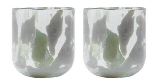 House Doctor Lysestake 9,5 cm Beige 2 stk Glass House Doctor Lysestake 9,5 cm Beige 2 stk Glass