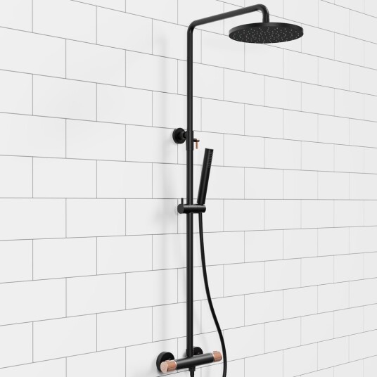 CELESTE WAKEFIELD 250 DUSJSETT SORT/KOBBER M/DUSJTERMOSTAT