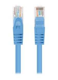 Lanberg - Koblingskabel - 3 M - 5.4 Mm - U/Utp Uskjermet - Cat 6 - Flertrådet - Blå Ral 5012 (En Pakke 10)