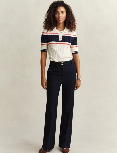 GANT Slim Flare Nautical Pants Navy 44